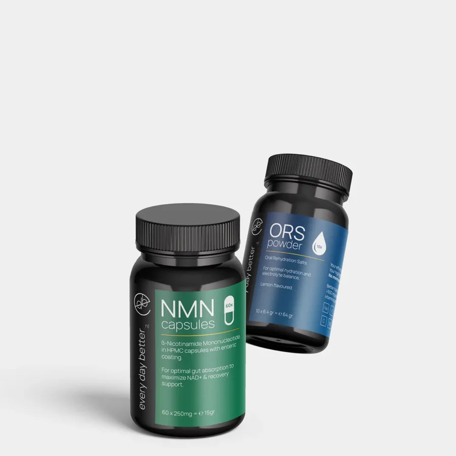 Use NMN and ORS for your ultimate festival boost Festival Fit Kit | ORS & NMN voor hydratatie, energie en optimaal herstel