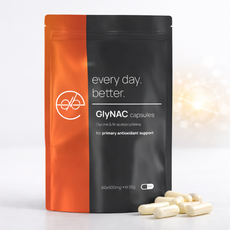 GlyNAC voordelen voor antioxidant en glutathion ondersteuning met glycine en NAC capsules