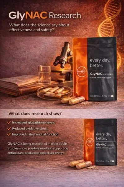 GlyNAC research GlyNAC research on efficacy and safety according to scientific studies