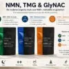 NMN, TMG en GlyNAC: de longevity stack voor NAD⁺, methylatie en glutathion in 2026 Longevity stack met NMN, TMG en GlyNAC supplementen voor NAD+, methylatie en glutathion